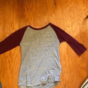 3/4 length sleeve baseball tee